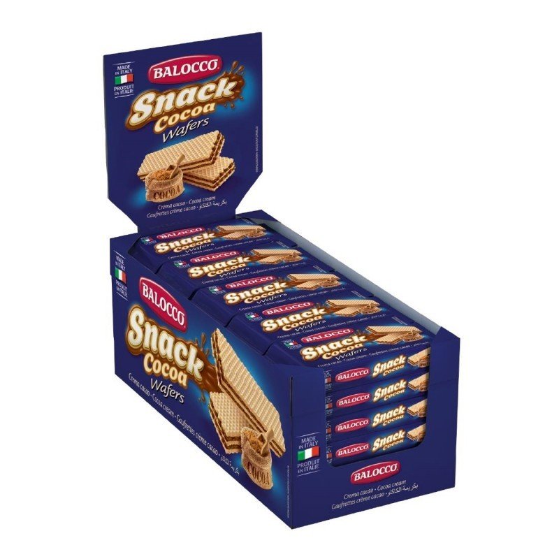 1 Espositore da 30 Wafer BALOCCO Cocoa Crema Al Cioccolato da 45 grammi