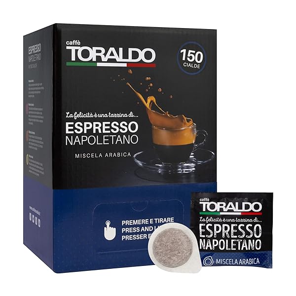 CAFFÈ TORALDO | Cialde ESE 44 | Caffè Selezionato, Tostato e Torrefatto in Italia | Eccellenza del Caffè Napoletano